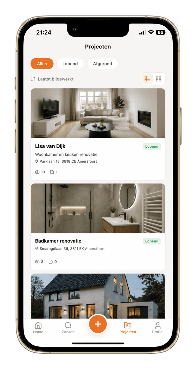 Proofmakr app op iPhone