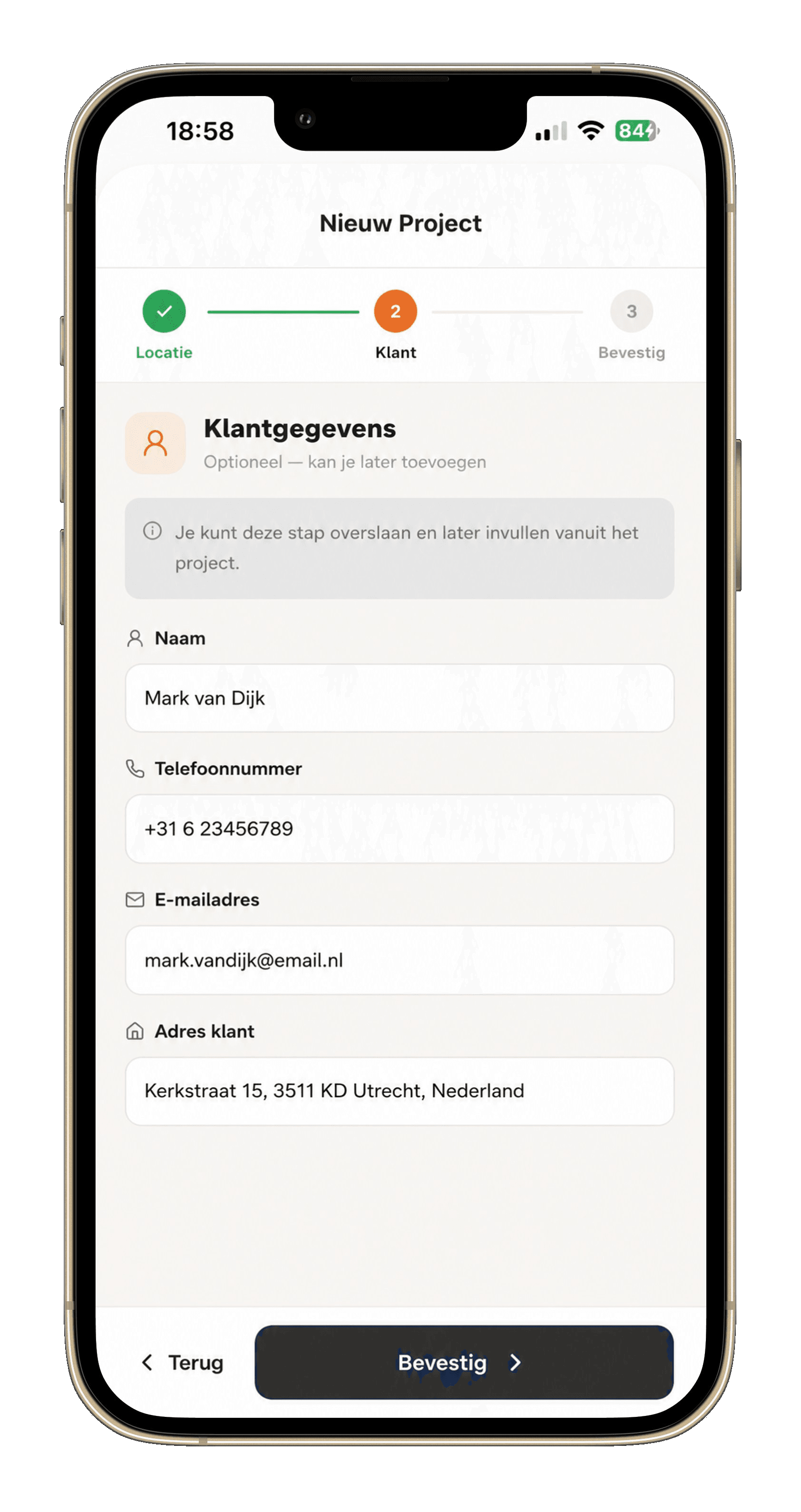 Stap 1 — Start een project